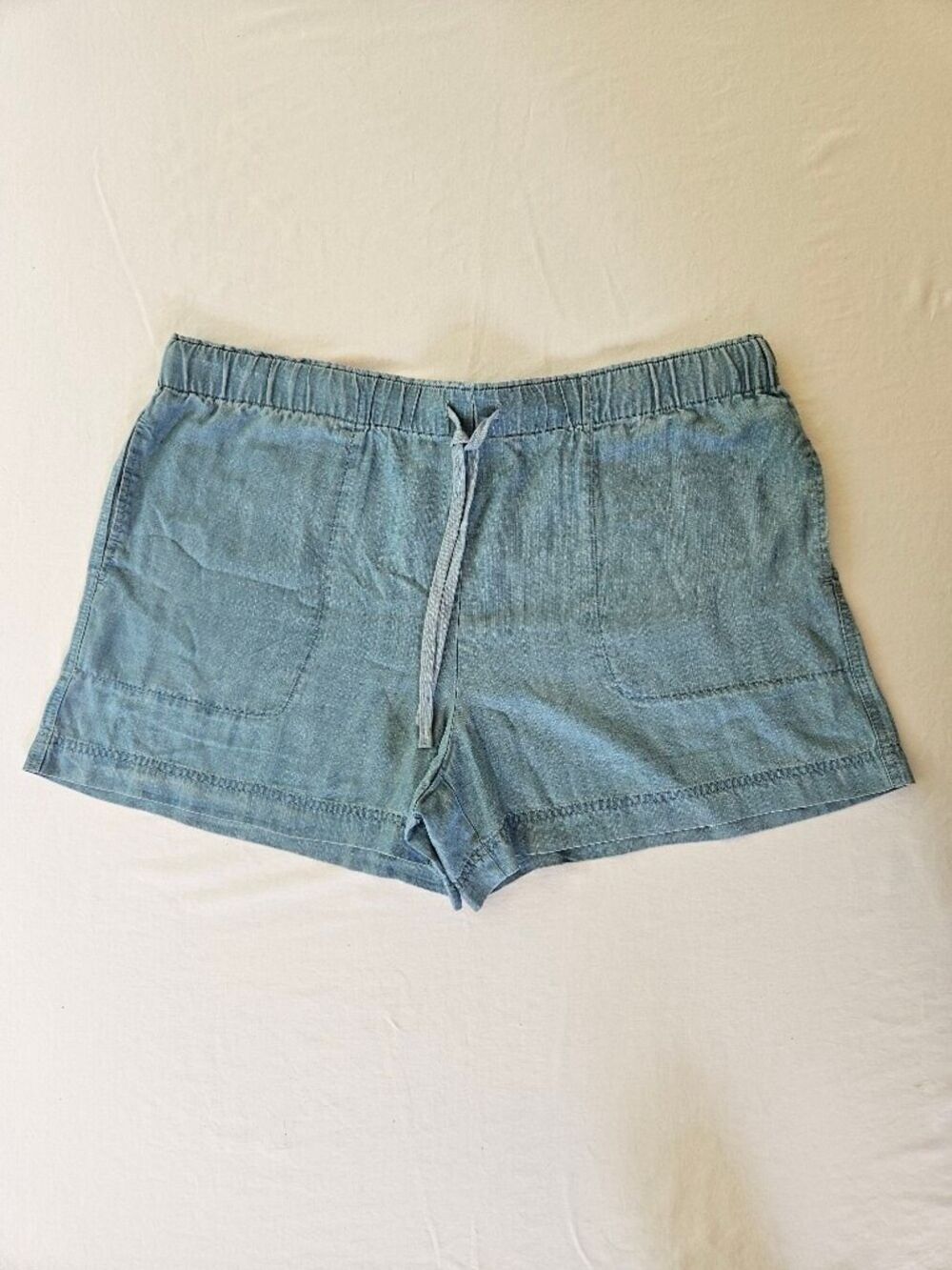 Hilary Radley Light Blue Denim-Look Chambray Pull-On Jean Shorts NWT Size XXL